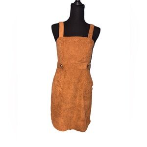 SHEIN brown corduroy skinny strap dress sz small